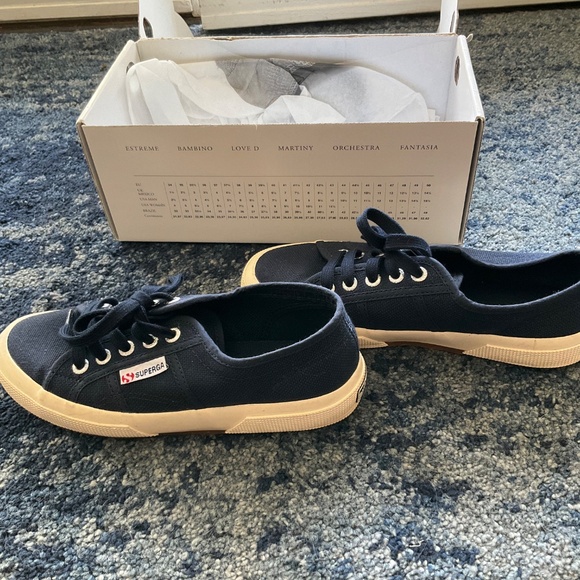 Navy blue Superga tennis shoes - Picture 7 of 12